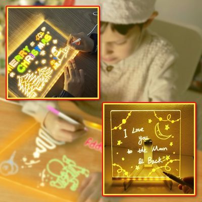 Akrylová osvetľovacia tabuľa LED so 7 fixkami | LUMOBOARD
