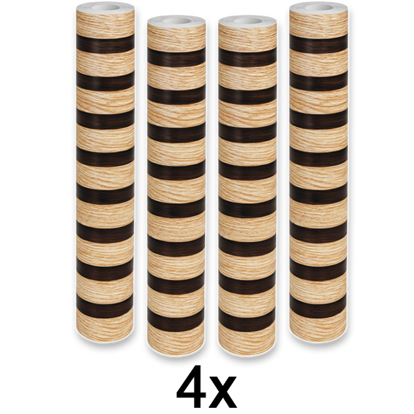 4x Elegantná nástenná nálepka s dreveným efektom | LINEWALL